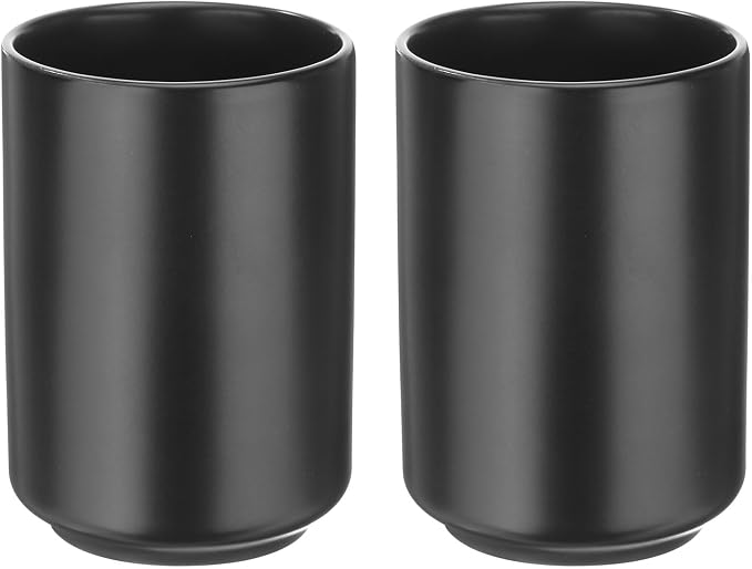 HARFINGTON 2pcs Japanese Ceramic Tea Cups 8oz / 240ml Simple Solid Color No