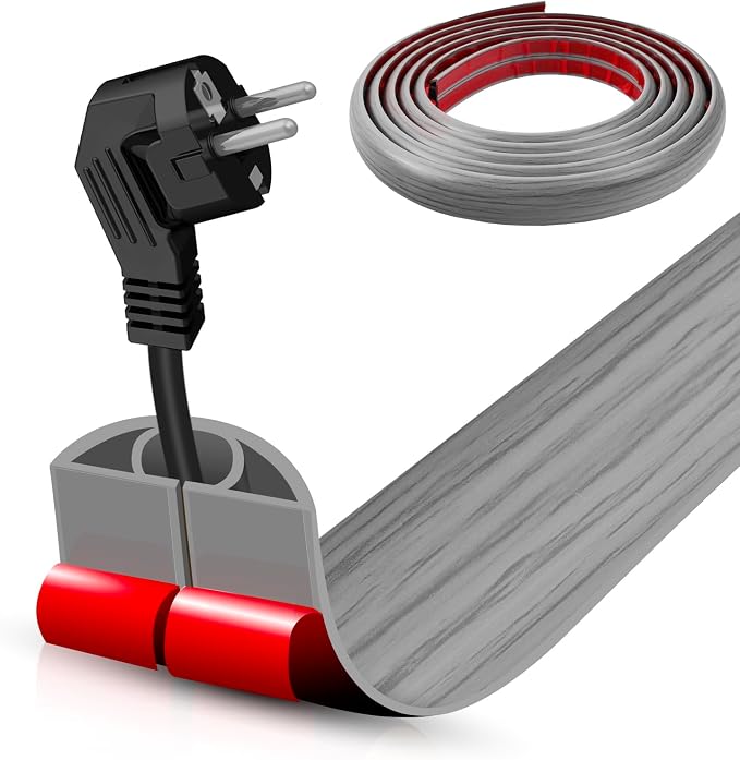 Floor Cord Cover Self Adhesive Cord Hider, 20FT Cable Management, Extension