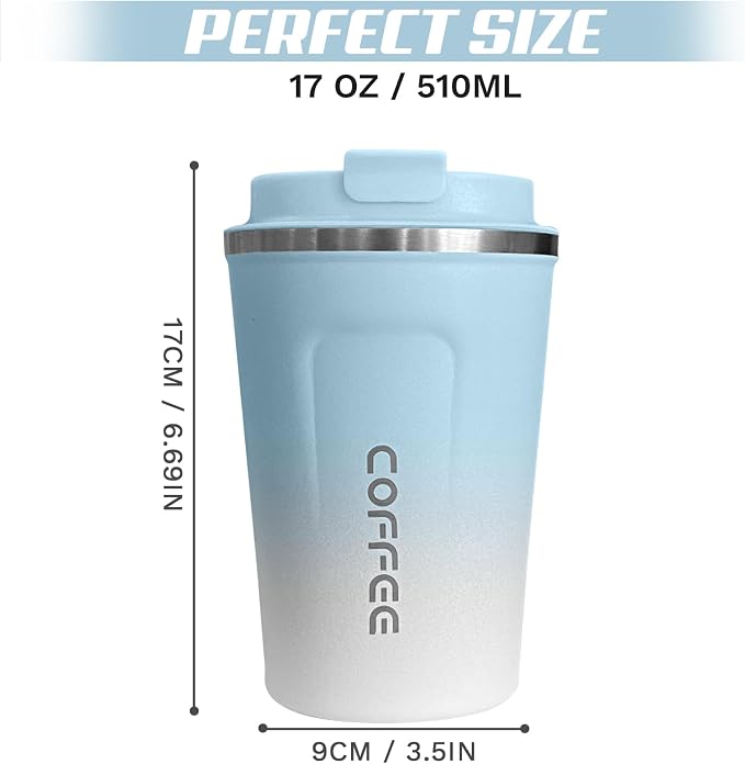 SPLMIFA Travel Coffee Mug Leak-Proof, Reusable Coffee Cups