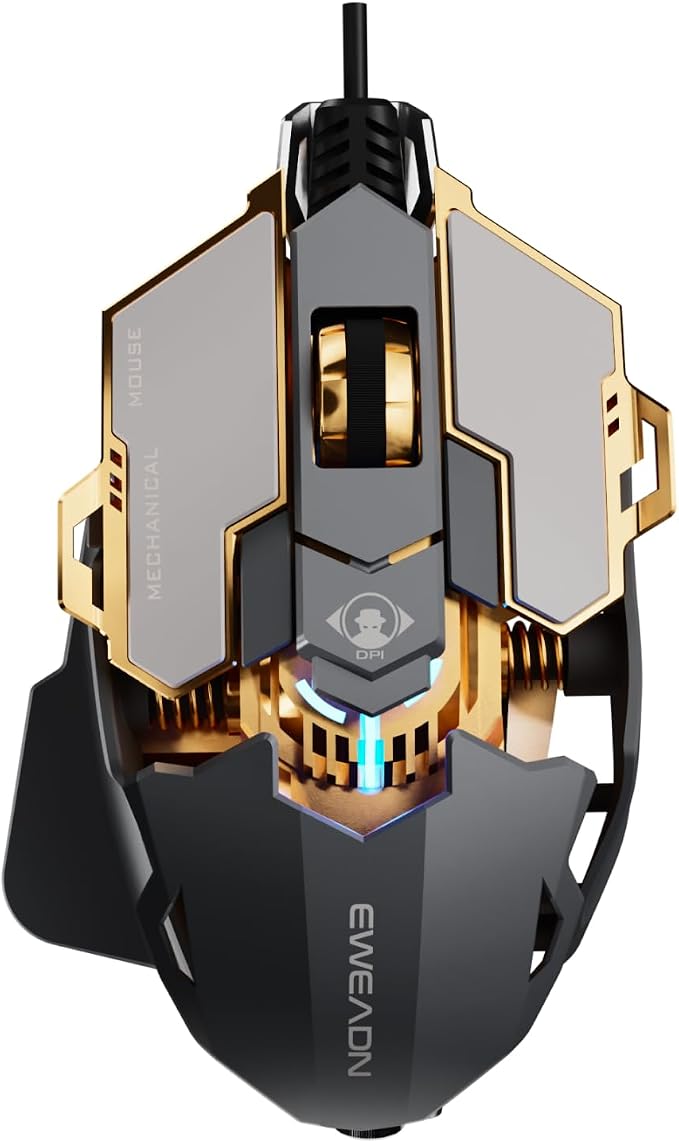 EWEADN G5 Wired Gaming Mouse, Ergonomic RGB Computer Mouse, 12800 Adjustable DPI