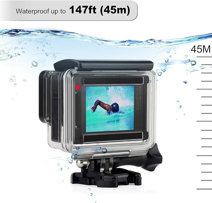 Waterproof Housing Case for GoPro Hero 4 Black, Hero 4 Silver, Hero 3+