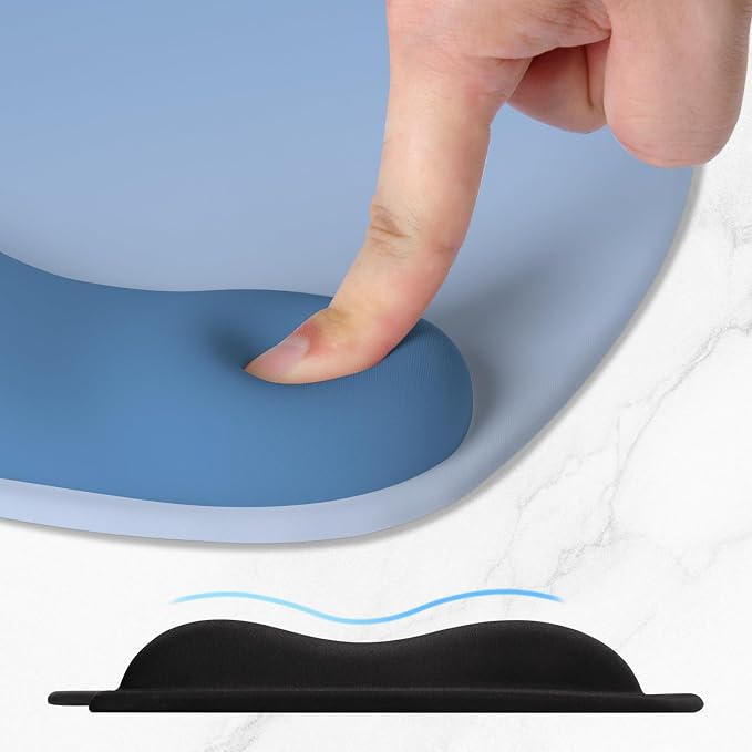 ITNRSIIET Ergonomic Mouse Pad, Cushioned Gel Wrist Rest, Non-Slip Base