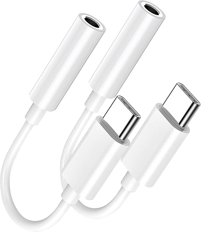 USB Type C to 3.5mm Female Headphone Jack Adapter 2 Pack, USB C to Aux Audio