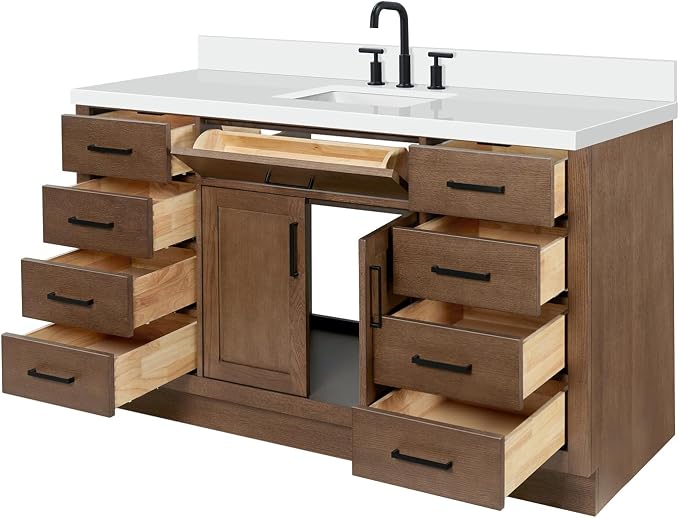 Hepburn 61 Inch Single Rectangle Sink Bathroom Vanity