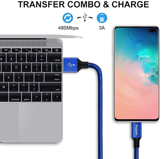 Long USB C Cable, etguuds Fast Charging USB A to Type C Charger Cable Braided