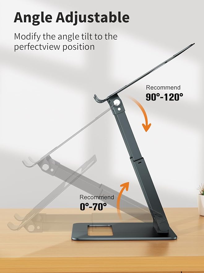 tounee Laptop Stand for Desk Adjustable Height, Telescopic Computer Stand