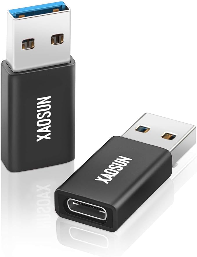 USB C Female to USB Male Adapter, 3.1 USB A to USB C Adapter, XAOSUN One-Sided