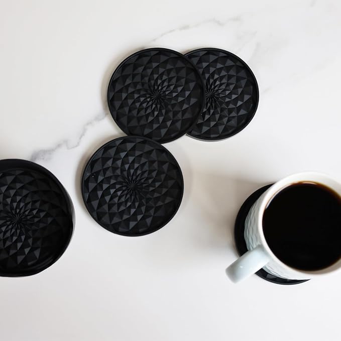 Silicone Coasters with Holders Drink Coasters, Table Cup Mat,