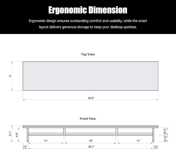 Dual‑Tier Monitor Stand for Modern Desk Setup – Minimalist Wooden and Metal
