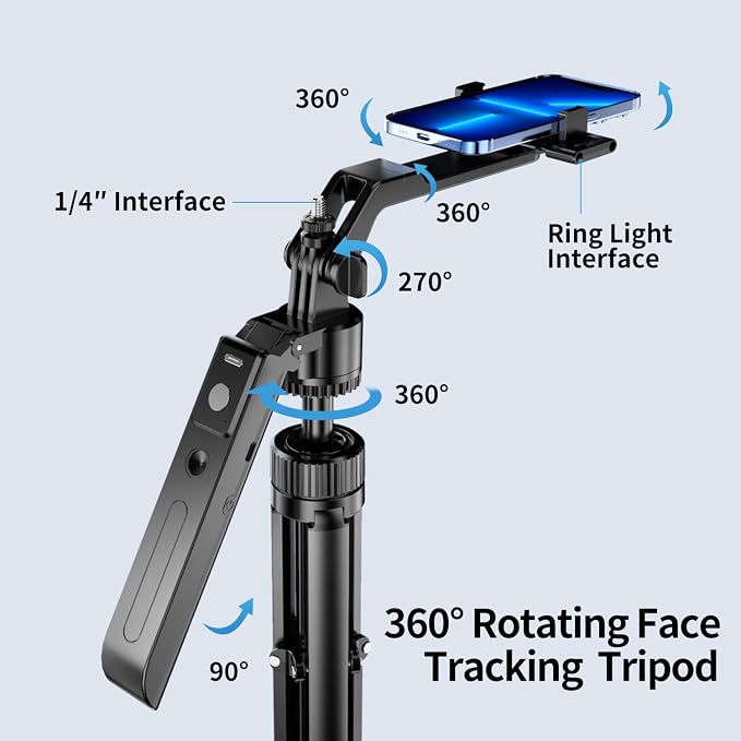 70.9" Auto Face Tracking Tripod 360° Rotation