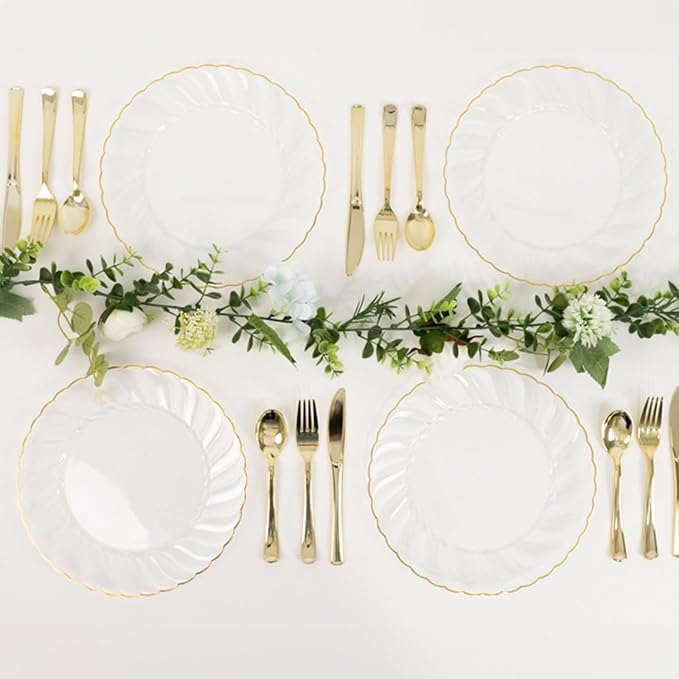 Efavormart 10-Pack 10" Clear Plastic Dinner Plates