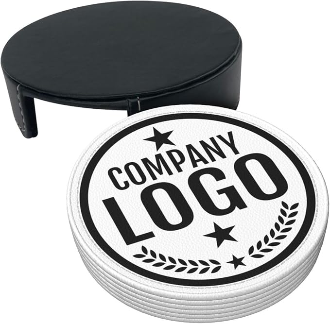 Custom Leather Coasters with Logo