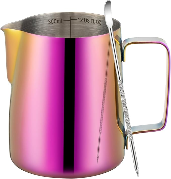 Amrules Milk Frothing Pitcher, 12 oz Milk Frother Cup
