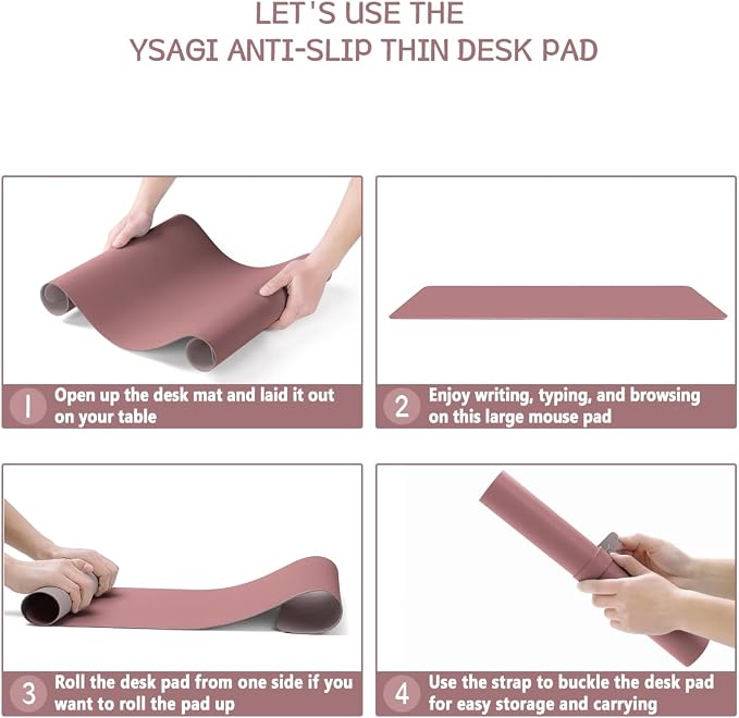 YSAGi Non-Slip Leather Desk Pad Blotter, Waterproof Laptop Computer Desk