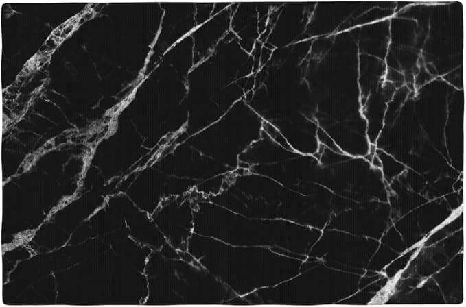 Fiokroo Black with White Marble Placemats Set of 4 Table Mats Table Tableware