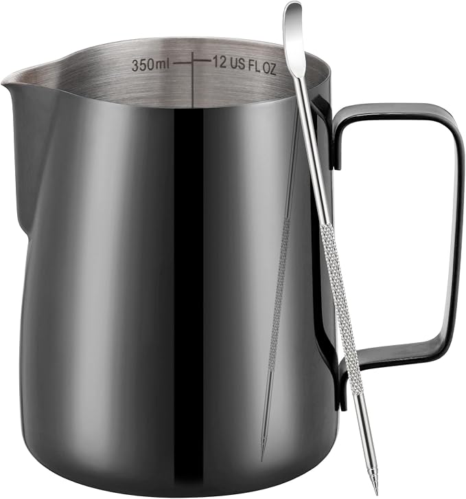Amrules Milk Frothing Pitcher, 12 oz Milk Frother Cup
