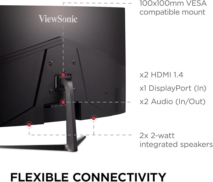 ViewSonic VX3218C-2K 32 Inch Curved 1440p 1ms 165Hz Gaming Monitor