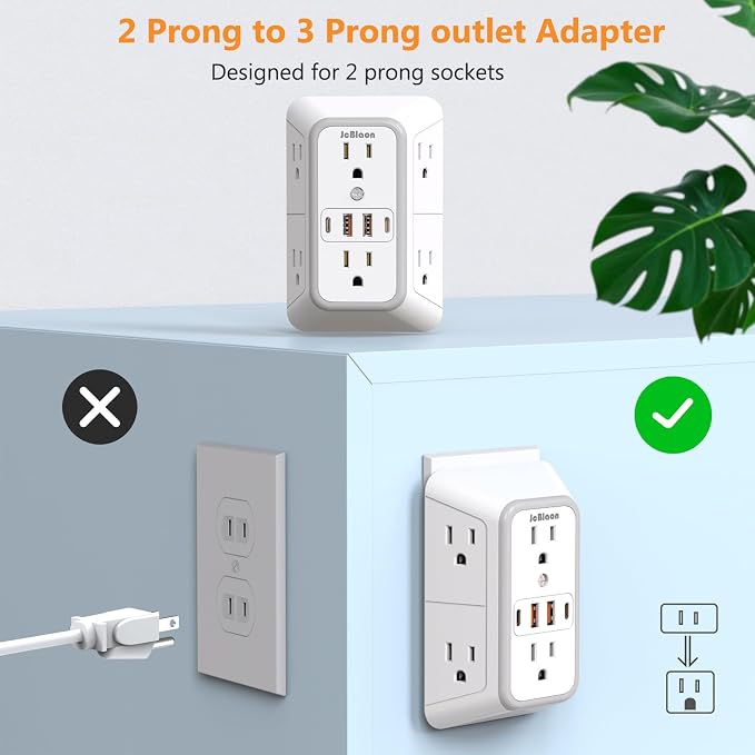 USB Wall Charger Power Strip Surge Protector