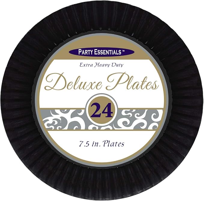 Party Essentials Deluxe Quality Hard Plastic 7.5-Inch Round Party/Salad Plates