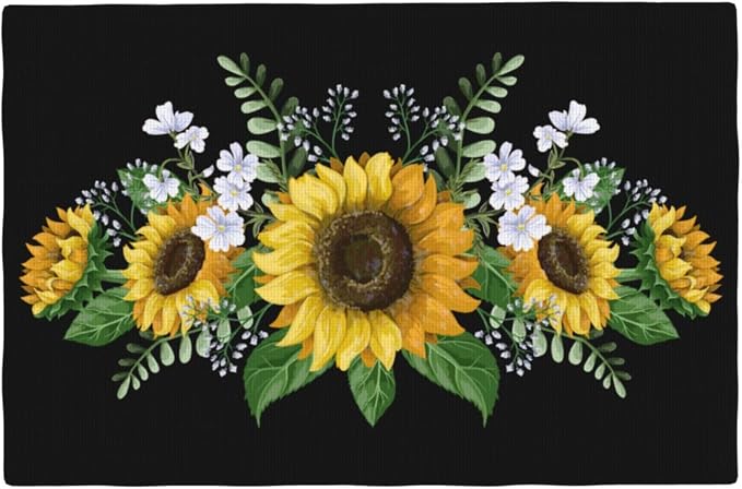 Fiokroo Sunflowers Wild Flowers Placemats Set of 6 Table Mats Table Tableware