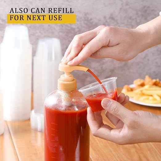 VITEVER Portion Cups With Lids, Small Plastic Containers with Lids, Airtight