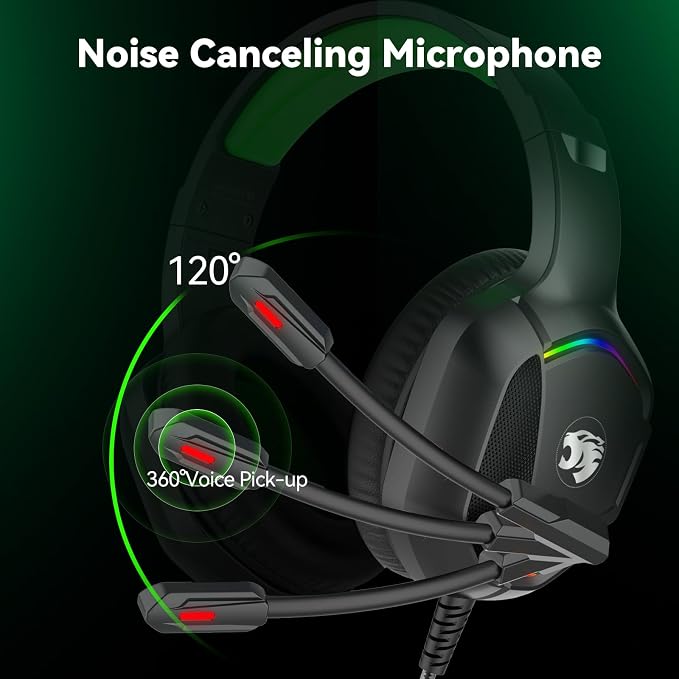 Gaming Headset with Microphone for Pc, Xbox One Series X/s, Stereo Wired Noise