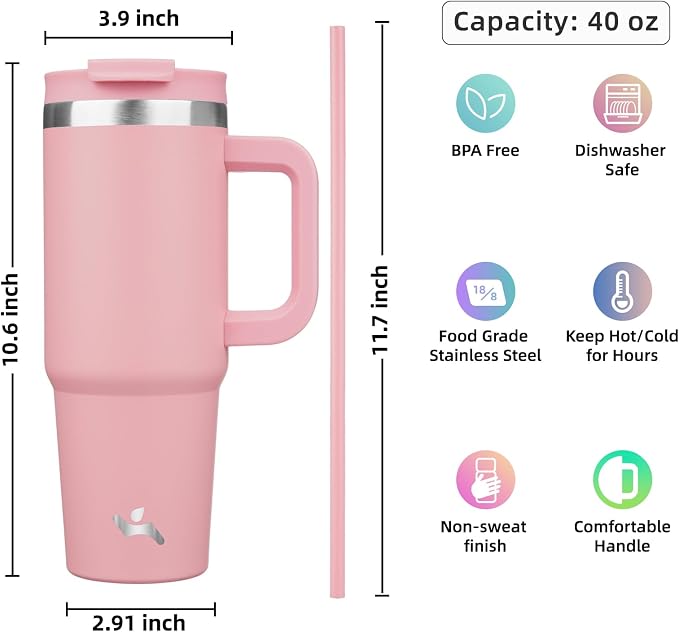Konokyo 40 oz Insulated Tumbler Water Bottle
