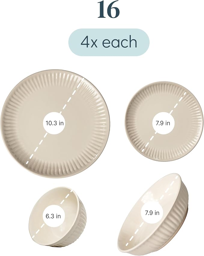 16 Piece Stoneware Dinnerware Set