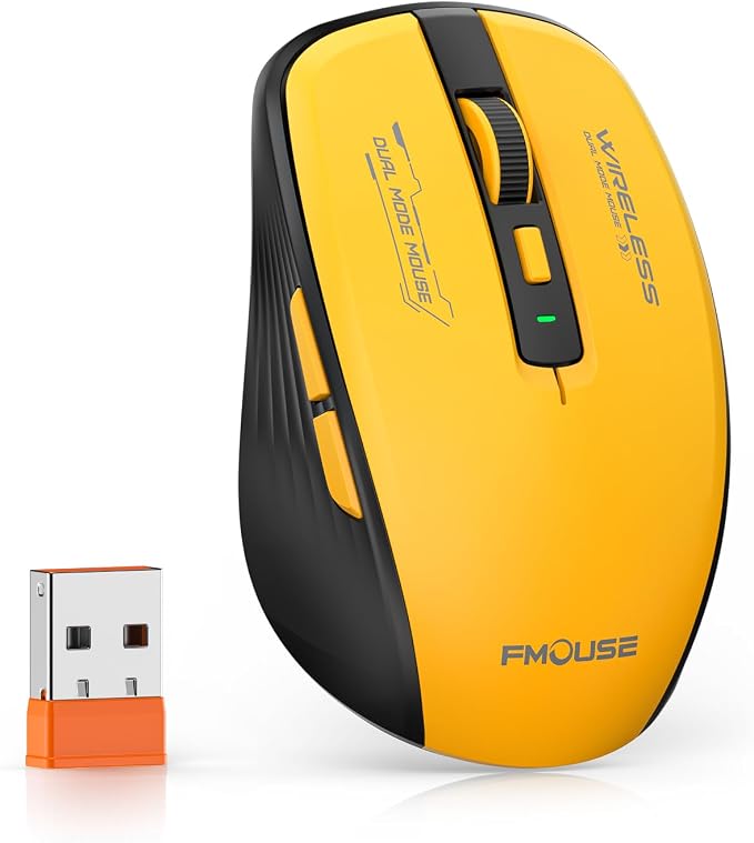Wireless Mouse with Forward/Backward Side Keys, Silent Click, Ergonomic