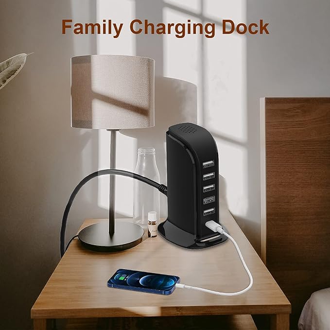 Charger Block 6 in 1 Upoy, 40W USB C Charger 3A, Charging Hub