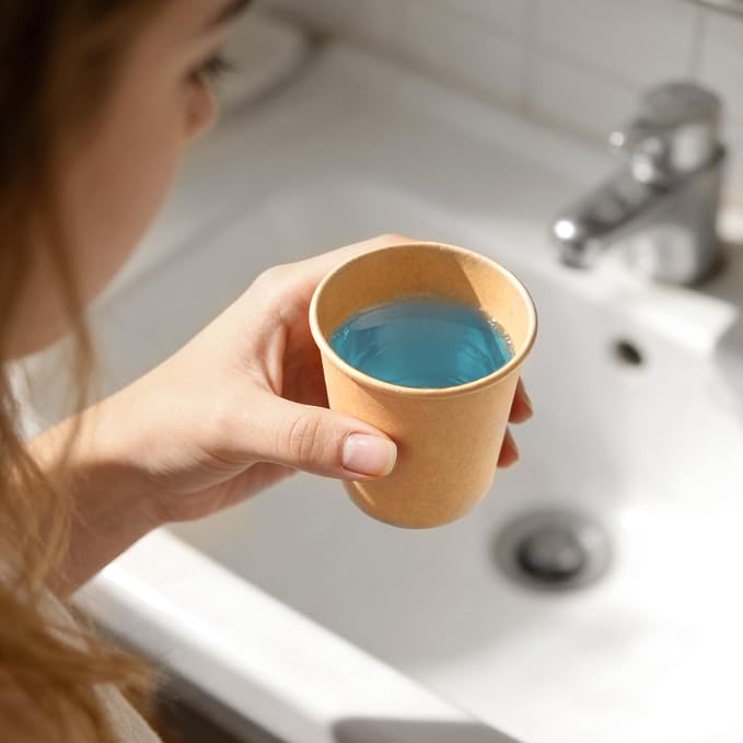 BYSNOW 400 Pack 3 oz Kraft Paper Cups, Small Disposable Bathroom Cups |