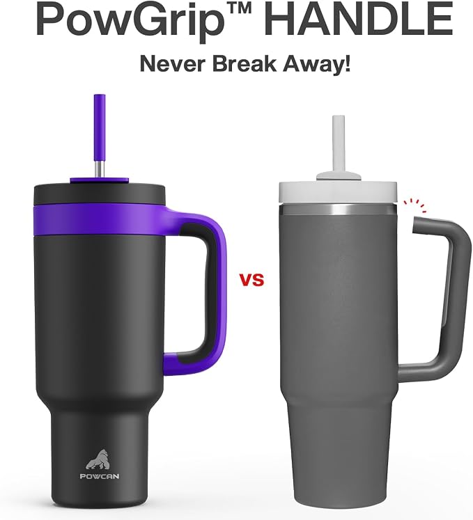 40 oz Tumbler with Handle, 2-in-1 Straw and Sip Lid, Dishwasher Safe, Insulated
