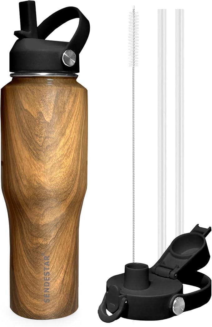SENDESTAR 40oz Stainless Steel Water Bottle, Double Wall Vacuum Insulated Bottle