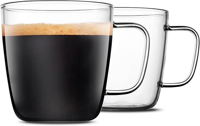 LUXU Glass Coffee Mugs, 24 oz Ice coffee cups, Large Beer Mugs Set of 2 |