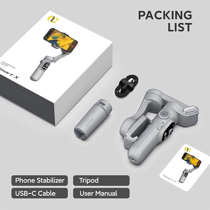 Gimbal Stabilizer for Smartphone w/LED Light Face Tracking Inception Timelapse