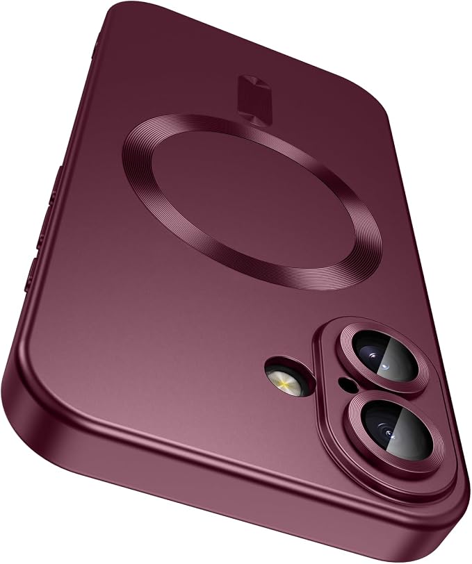 Magnetic for iPhone 16 Case Slim Soft Silicone Bumper Shockproof Metallic