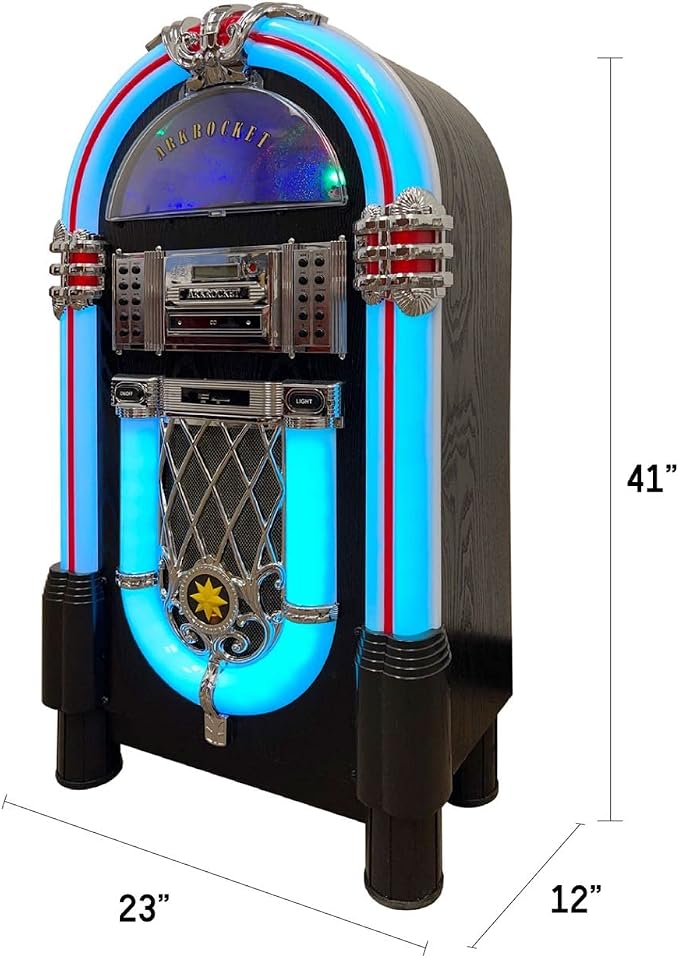 Arkrocket Taurus II Mid-Size Jukebox Vinyl Record Player Bluetooth USB SD CD