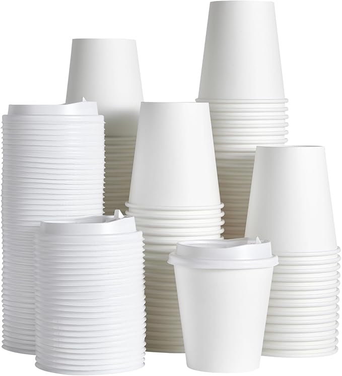 JOLLY PARTY 10 oz Paper Coffee Cups, Disposable Paper Coffee Cup