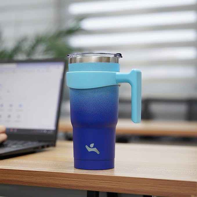 Konokyo 20 oz Tumbler with Handle and Straw, Insulated Travel Mug | Sky;