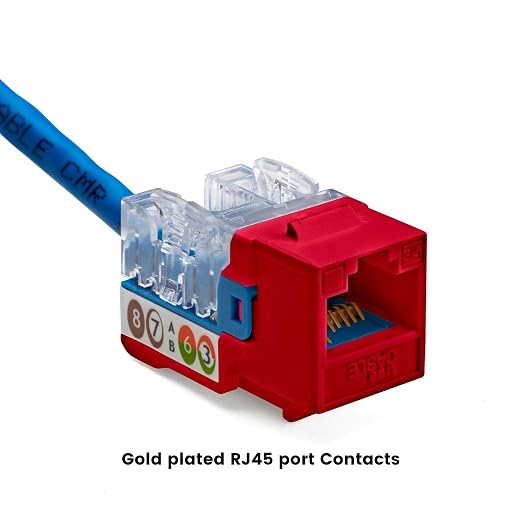 trueCABLE Cat5e Keystone Jack, Unshielded, 90 Degree Punch-Down, PoE++ 100W