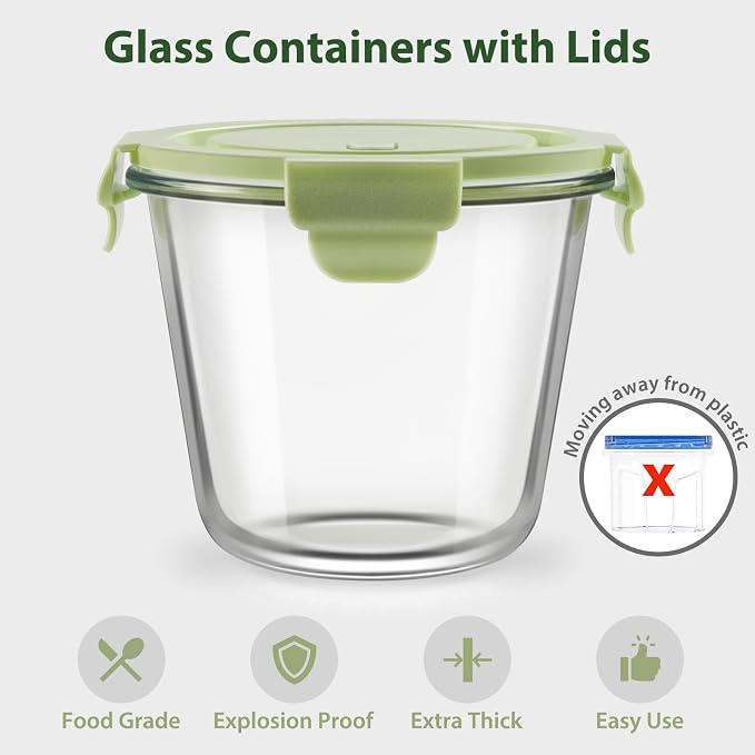 3Cup/23oz Glass Meal Prep Containers