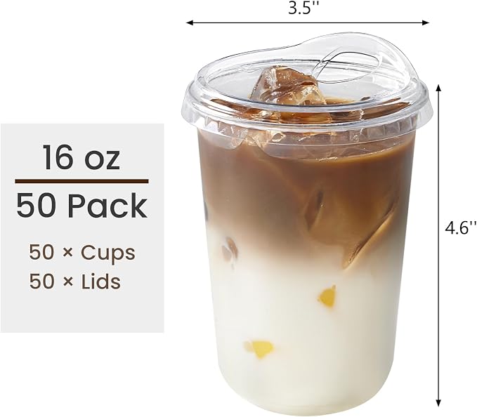 16 oz Round Bottom Clear Plastic Cups
