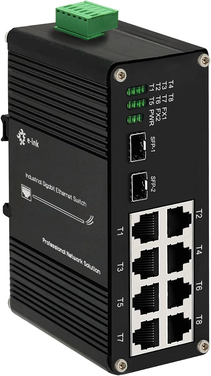 Industrial 8-Port Gigabit Ethernet Switch DIN Rail/Wall-Mount 8 port RJ45