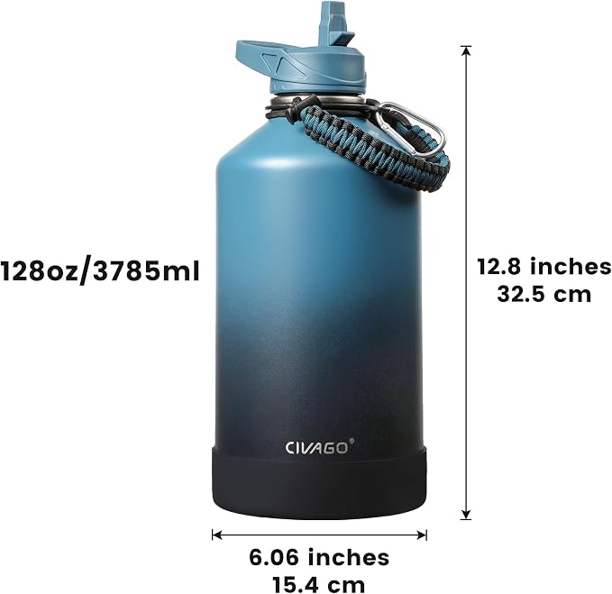 CIVAGO Gallon Insulated Stainless Steel Water Bottle