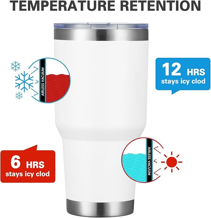 MEWAY 30oz Tumbler Double Wall Vacuum Insulated Travel Mug, Stainless Steel