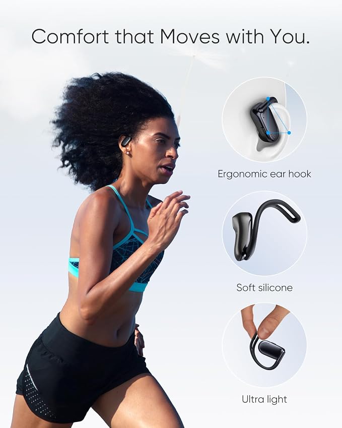 Open Ear Headphones, 0.28oz Lightweight Next-Gen Bluetooth 5.4 Air Conduction