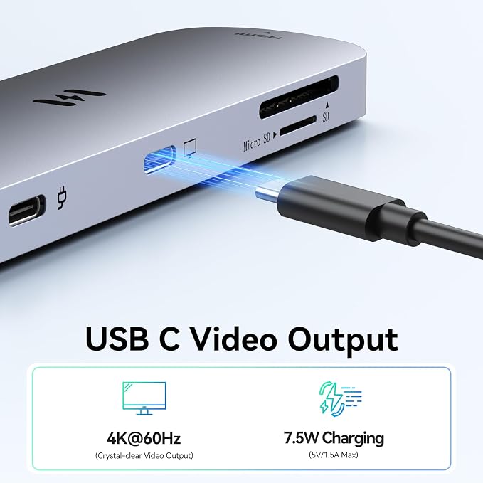 USB C Hub HDMI Adapter for MacBook Pro/Air, 8 in 1 USB C Video Hub
