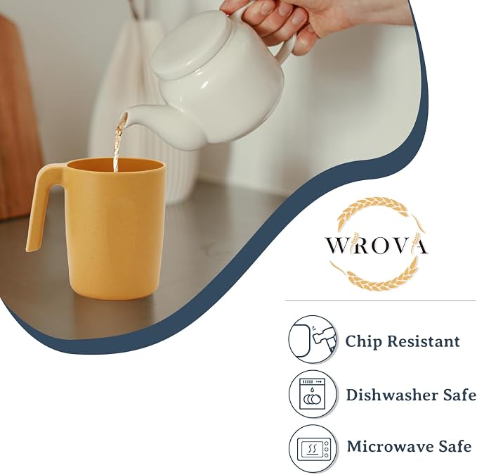 Wrova 16oz Wheat Straw Cups