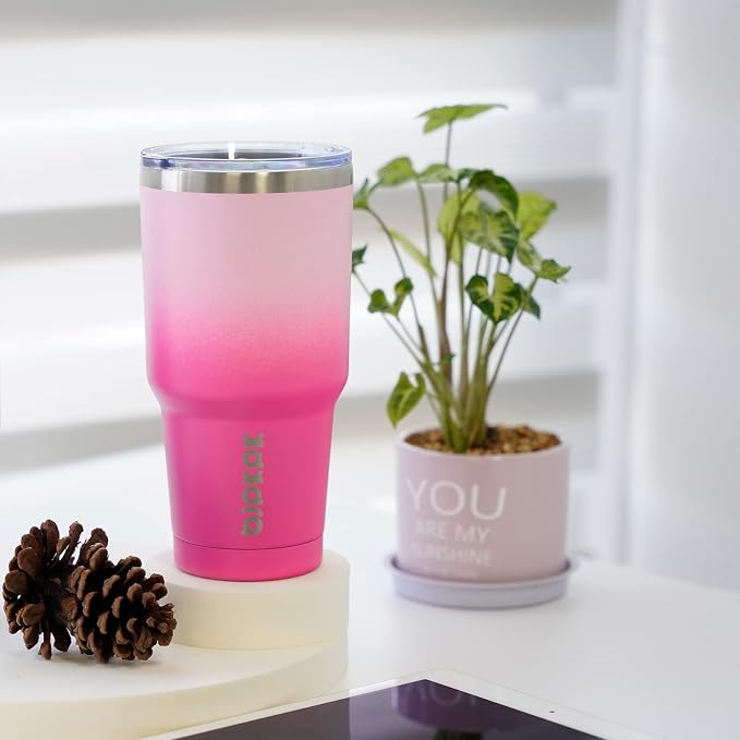 BJPKPK 30 oz Tumbler with Lid and Straw, Insulated Stainless Steel Cup | Double
