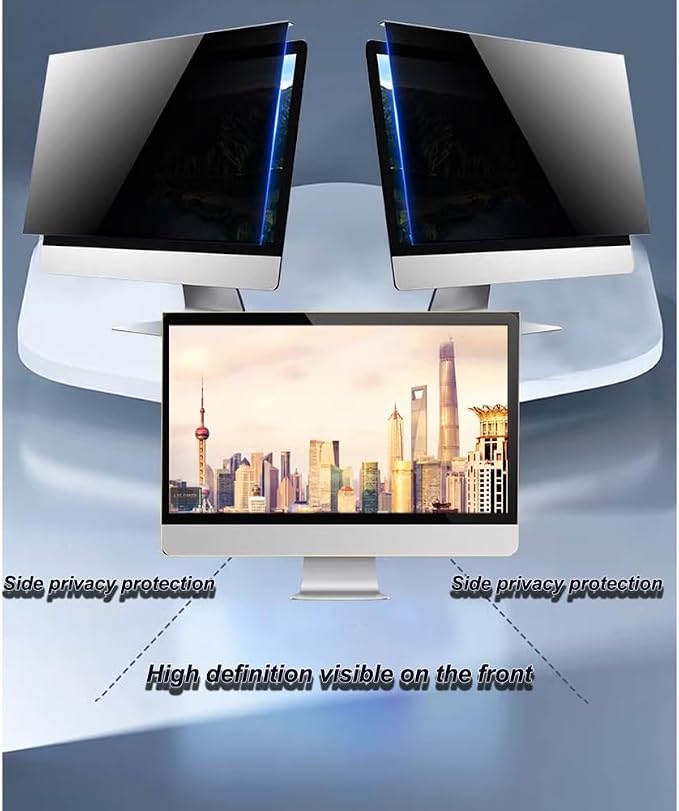 24 inch Hanging Monitor Computer Privacy Screen Filter, Anti Glare Blue Light